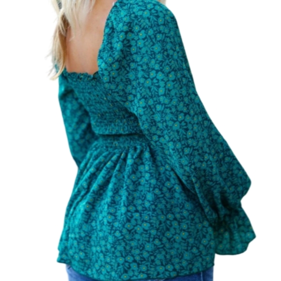 Always with You Ruffle Teal Top - Picture 3 of 3